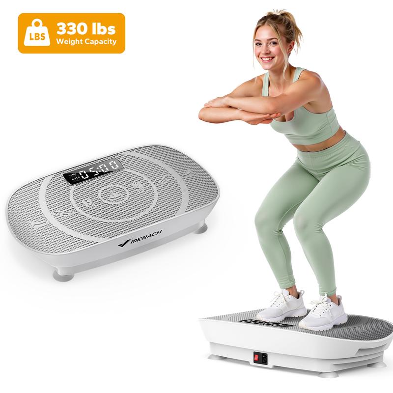 MERACH Slim Vibration Plate Exercise Machine – Compact Full Body Workout Platform with Lymphatic Drainage, Quiet Home Fitness Equipment for Muscle Activation & Recovery